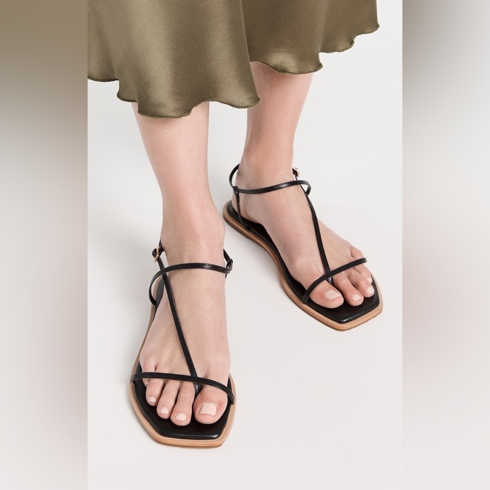 NIB KAANAS Alayta square toe black sandals size 9